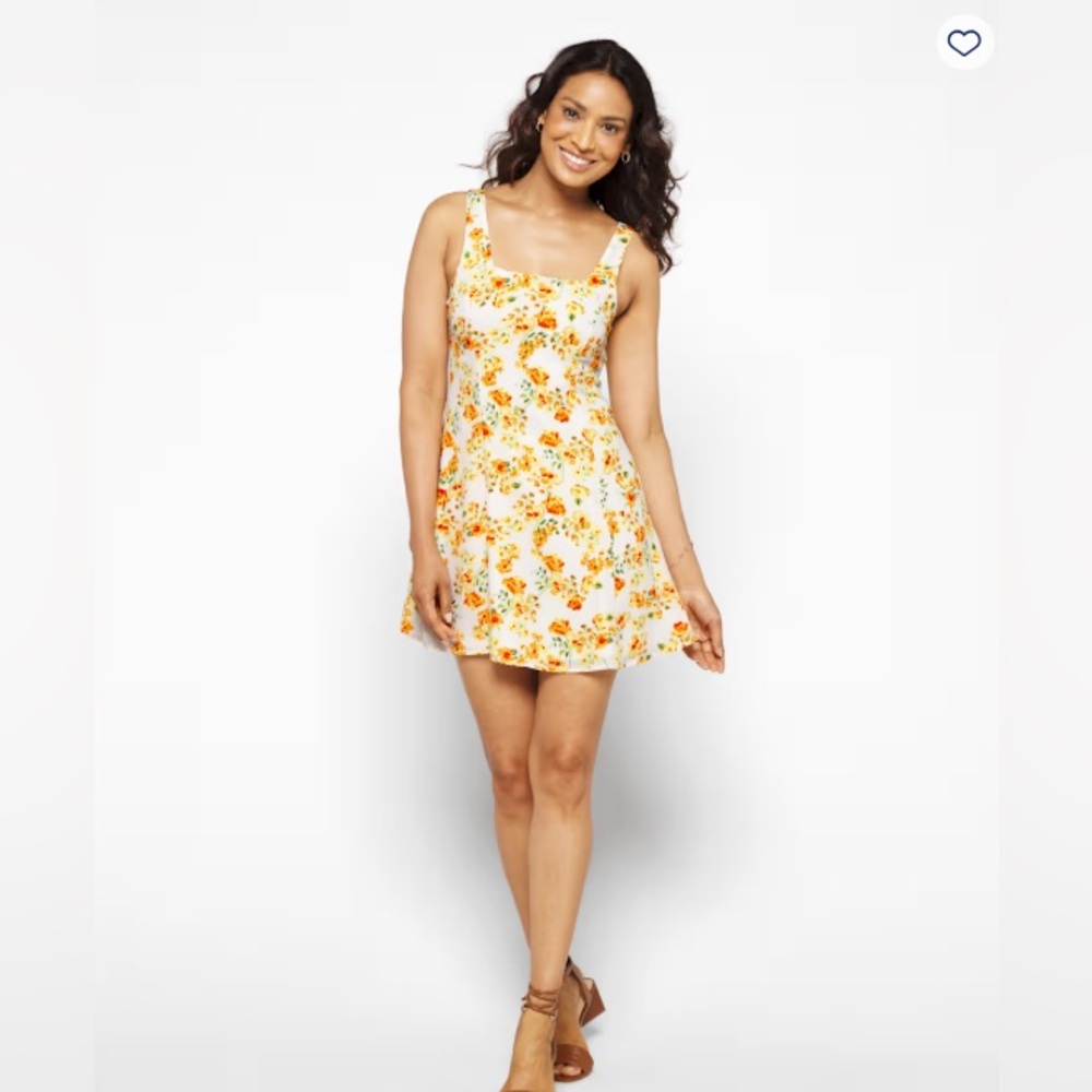 Lulu's Orange and White Floral Mini Dress